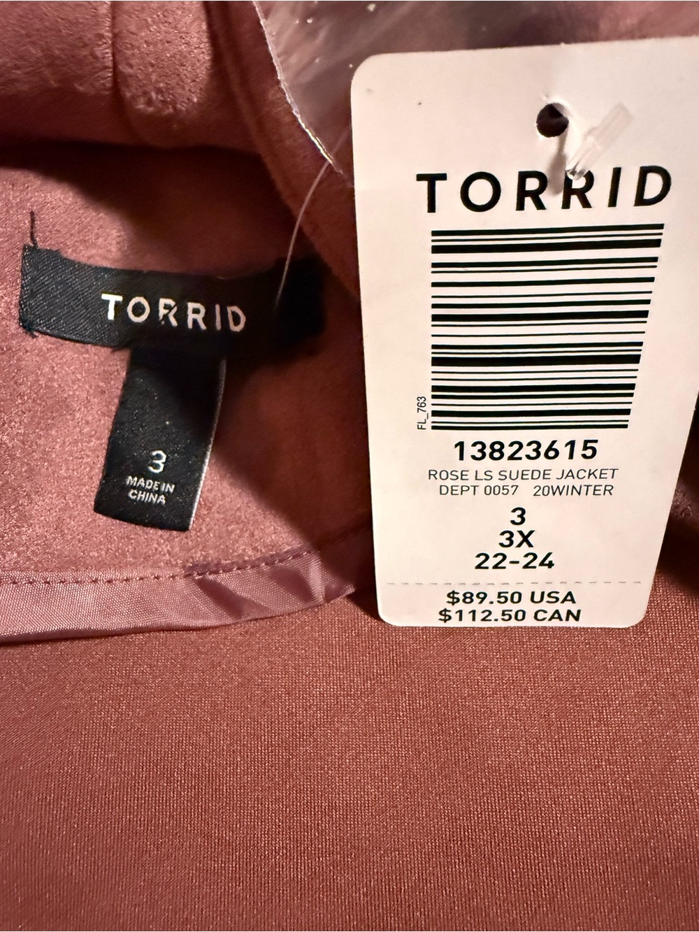 Torrid 3 Womens Dusty Rose Suede Moto Jacket NEW with tags orig $90 - Picture 2 of 2